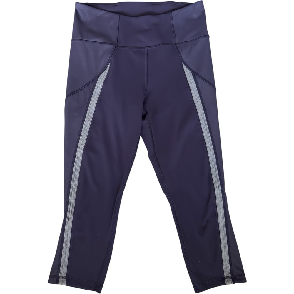 LULULEMON Power Lines Crop 21" Leggings | Cyber Dark Chrome | Purple Athletic 10